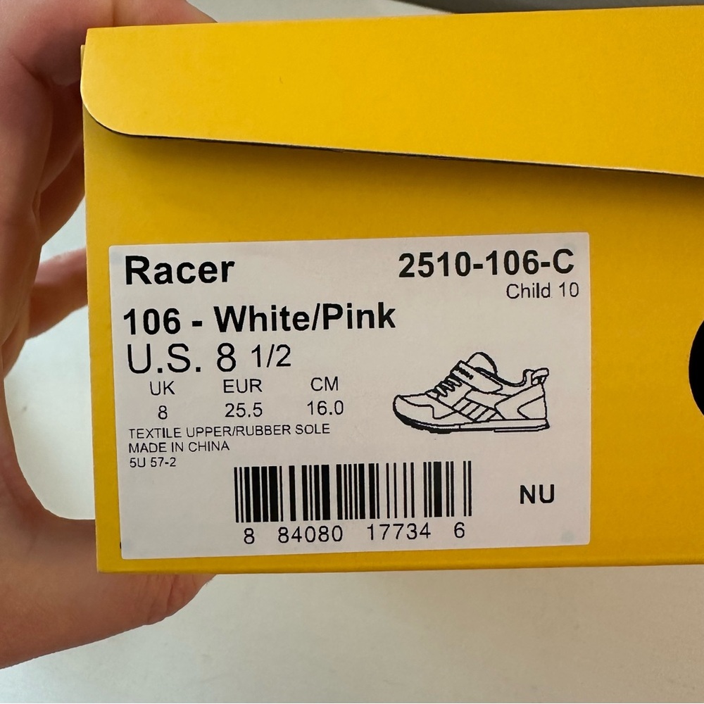 Tsukohoshi White and Pink Racer Sneakers New 8.5 - Picture 6 of 6